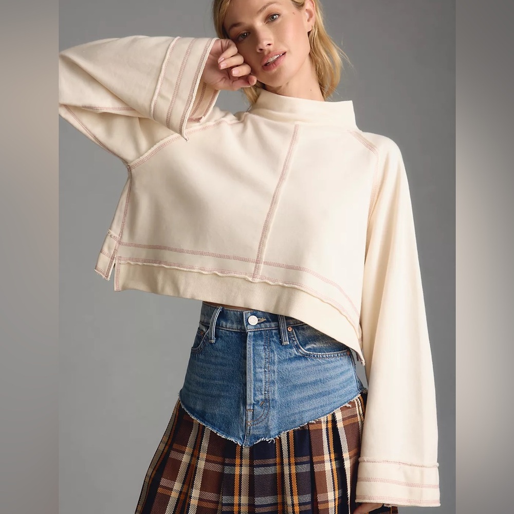 Daily practice Anthropologie wide sleeve pullover turtleneck sweatshirt